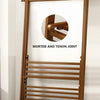 Bamboo Folding Clothes Rail 2 Tiers Hooks Bags Coat Stand Hanger Hallway Bedroom