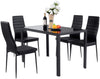 5Pcs Dining Set Rectangle Glass Dining Table+ 2/4 Dining Chairs Home
