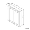 LED Illuminated Bathroom Mirror Cabinet with Sensor Lights Wall Mounted 600x700