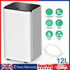Dehumidifier 12L/Day, Removes Condensation, Humidity, Damp, Purifies Pzbkgxnzldj