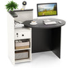 Reception Desk Front Computer Table Space Saving Corner Writing Desk Workstation