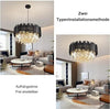 Glass Crystal Chandelier Black Flush Mount Ceiling Light Fixture for Dining Room