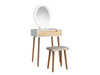 Dressing Table with Light Mirror Vanity Set Wooden Makeup Desk with Stool Drawer