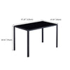 Black Tempered Glass Dining Table&4pcs Grey Faux Leather Footrest Dining Chairs