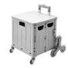 FOLDING SHOPPING CART PLASTIC CRATE TROLLEY STORAGE BOX WHEELS BOOT WITH LID 45L
