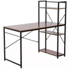 Industrial Writing Desk with Bookshelf Rustic Metal Home Office Workstation