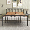 King Size Rustic Metal Bed Frame Mattress Foundation w/Metal Slats Support
