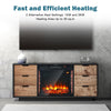 Recessed Electric Fireplace 2000W Wall Mounted Fire Heater with 7 Flame Color