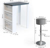 Bar Table Set with 2 Swivel Stools & Storage Shelves Anthracite White Modern