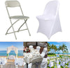 10x White Black Folding Chair Covers Spandex Wedding Chair Slipcovers Protector