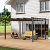 Gazebo Backyard Pool Garden Pergola Canopy Sun Shade Shelter w/ Retractable Roof