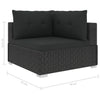 6x Garden Lounge Set with Cushions Poly Rattan Black Outdoor Sofa Sets vidaXL