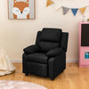 Kids Recliner Chair Adjustable PU Leather Toddler Sofa Chair w/Storage Black
