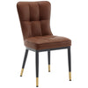 2x Luxury Faux Leather Kitchen Dining Chairs Accent Chairs with Metal Legs Black