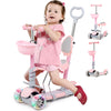 5-in-1 Kid Scooter Child Kick Flashing LED Light 3 Wheels Standing Sitting Gift