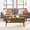 Coffee Table Lift Top Storage Shelf Living Room Rustic Brown Industrial Modern