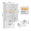Tall Kitchen Storage Cabinet Pantry 2 Drawer Shelves Country Style White Unit