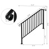 Iron Handrail Picket 4 or 5 Steps Stair Railing Hand Rail for Outdoor Garden UK