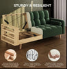 Convertible Velvet Sofa Bed – 3 Seater Futon with Adjustable Back & Pillows