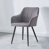2XGrey Velvet Dining Chairs Armchairs Dining Room Chair Padded Seat New