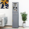 Bathroom Storage Cabinet Freestanding Floor Cabinet w/2 Doors Grey