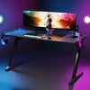 140cm Large Computer Gaming Desk PC Gamer Table Glaring Ambient RGB Light Adjust