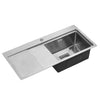 Handmade Stainless Steel 1.0 Bowl Reversible Inset Kitchen Sink With Waste Kits