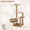 Multi-Level Cat Tree Tower Indoor 90 cm Cat Tree Climbing Stand Scratching Posts