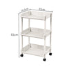 3 Tiers Storage Racks Holders ABS Stainless Steel Trolley with Wheels Kitchen