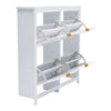 Shoe Storage Cabinet Cupboard 4 Door Hallway Organiser Compact Space Saver