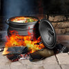 8L Litre Cast Iron Potjie African Pot Deep Camping Cooking Pot Campfire Stew Pot