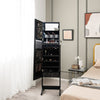 Freestanding Jewelry Armoire Lockable Jewelry Mirror Cabinet w/3-Color Led Light