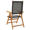 Reclining Garden Chairs 4 pcs Black Poly Rattan and Solid Wood D3D5
