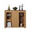 Modern 1 Door Sideboard Display Cabinet TV Unit Stand Matt Oak with LED Lights