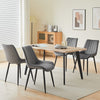 2x Dining Chairs Set Velvet Upholstered Back Dining Room Chair Fabric Grey