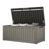 Outdoor Storage Box 120 Gal, Resin, Waterproof & Lockable, Taupe