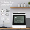 Table Top Dishwasher 6 Programs 5L Water Tank Mini Countertop Freestanding White