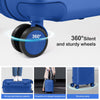 Stylish 5 Piece Deep Blue Diamond Pattern ABS Luggage Set with Non TSA Locks