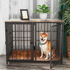 Heavy Dog Crate Furniture Side Table Dog Kennel Cage 4 Doors & Removable Divider