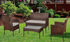 Rattan Sofa Table Chair Garden Furniture Outdoor Patio set 4 Piece brown