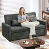 2 Seater Sofa Bed, Convertible Pull Out Bed Settee, Charcoal Grey