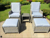 Sorrento Reclining Rattan Bistro Set, 2 Chairs with Footstools No Assembly!!
