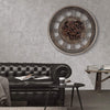 Large Wall Clocks for Living Room 60 CM Moving Gear Bronze, Modern Decorative