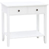2 Drawer Console Table-White Bedroom Hallway Table with Storage Shelf