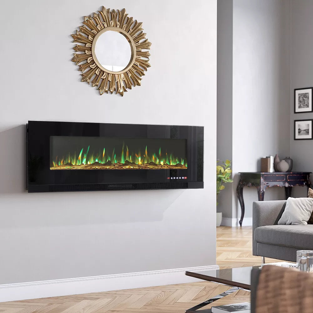 50, 60, 72, Inch LED Fireplace Insert Wall Mounted Electric Inset Media Fire