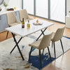 Pair of Dining Chair Faux Leather Metal Legs Cream Chair Modern Dining Room New