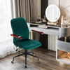Velvet Rocking Chair Home Office Computer Desk Chair Adjustable Swivel Green