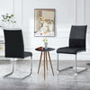 Dining Chairs Set of 2 Cantilever Chairs with Stylish Chrome Metal Frame Black