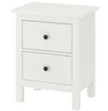 White Chest of 2 Drawers Bedroom Storage Unit Cabinet Modern 54x66cm