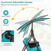 Outdoor Canopy Swing Chair W/ Center Tray & 23L Cooler Bag-Green